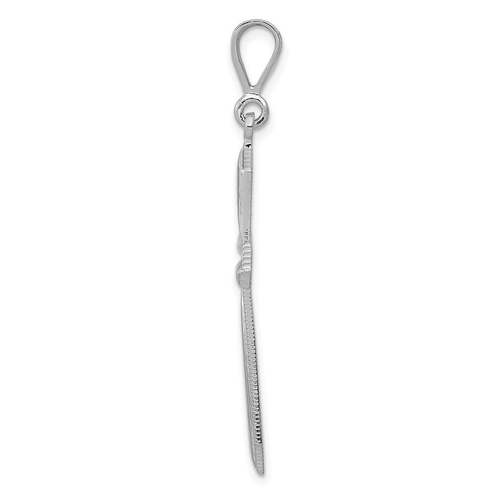14k White Gold 20 mm Passion Cross Pendant (2.18 grams)
