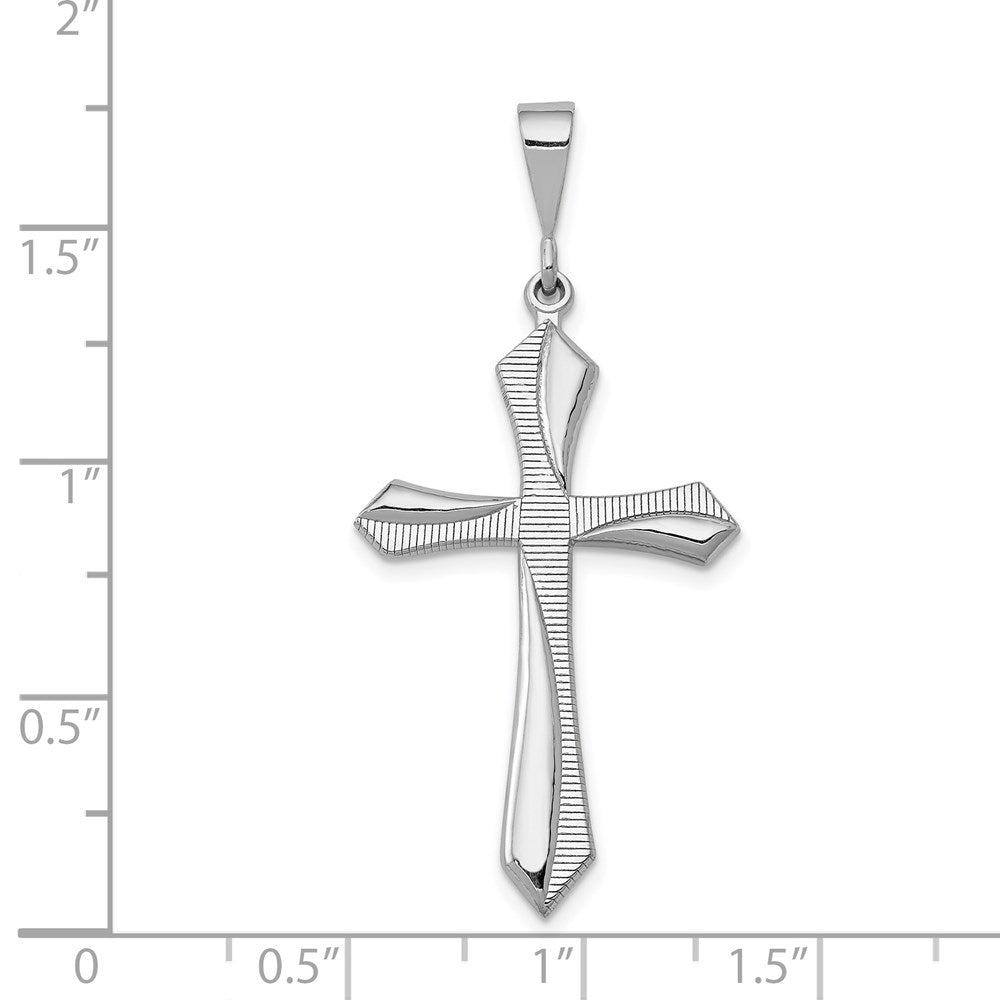 14k White Gold 20 mm Passion Cross Pendant (2.18 grams)