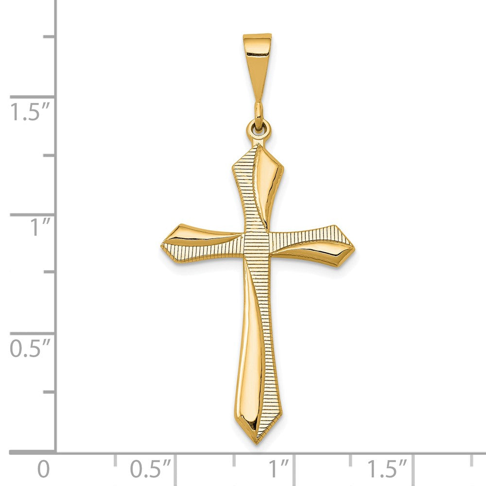 14k Yellow Gold 20 mm Passion Cross Pendant (2.18 grams)