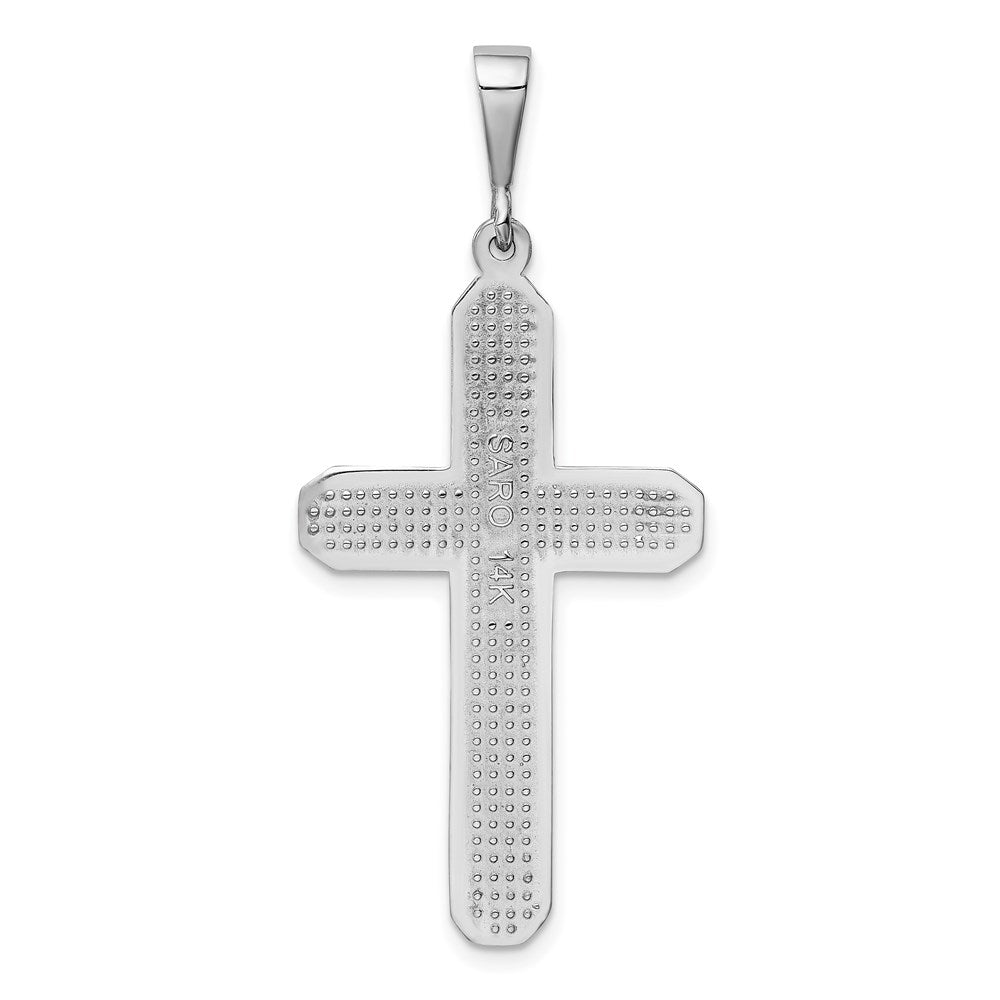 14k White Gold 20.75 mm Cross Pendant (3.28 grams)