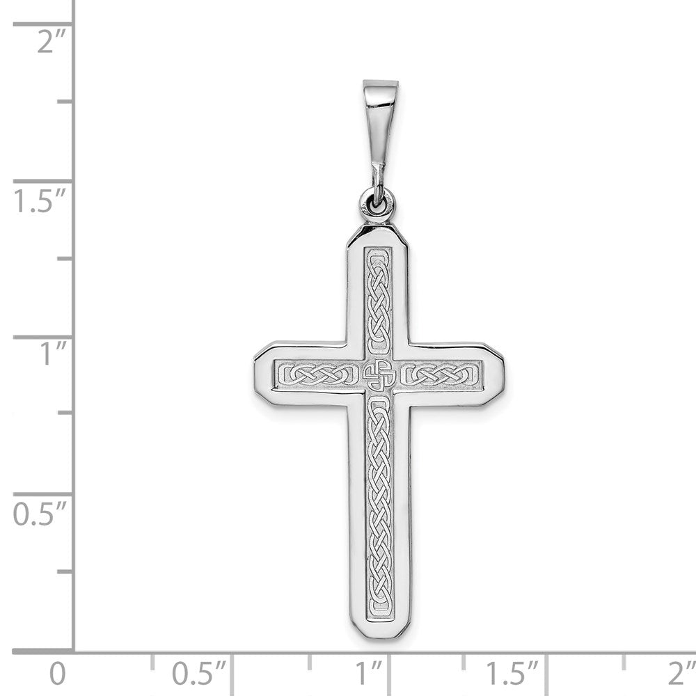 14k White Gold 20.75 mm Cross Pendant (3.28 grams)