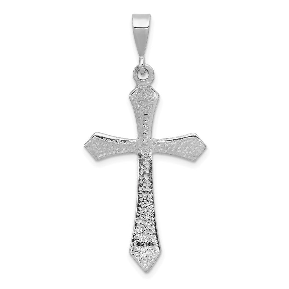 14k White Gold 21 mm Passion Cross Pendant (2.07 grams)