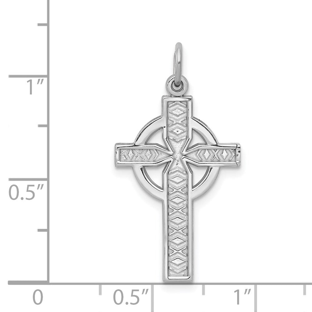 14k White Gold 16 mm Celtic Cross Charm (1.12 grams)