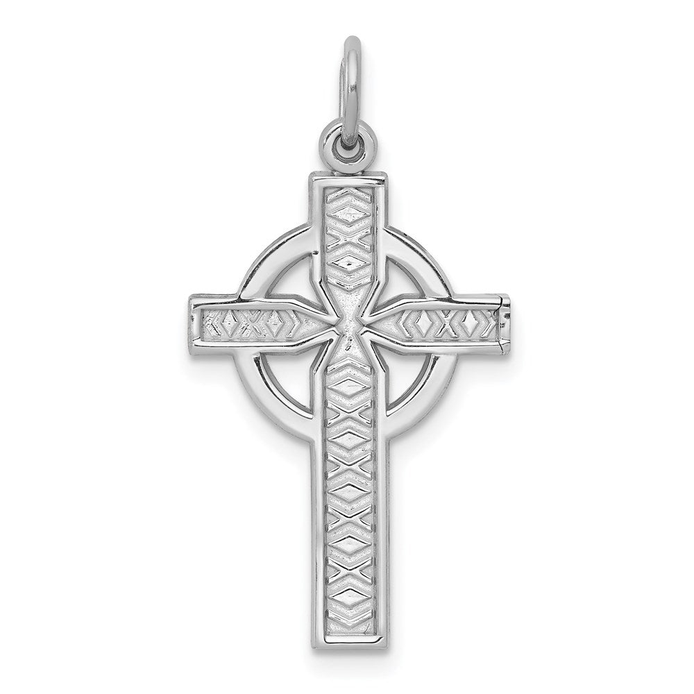 14k White Gold 16 mm Celtic Cross Charm (1.12 grams)