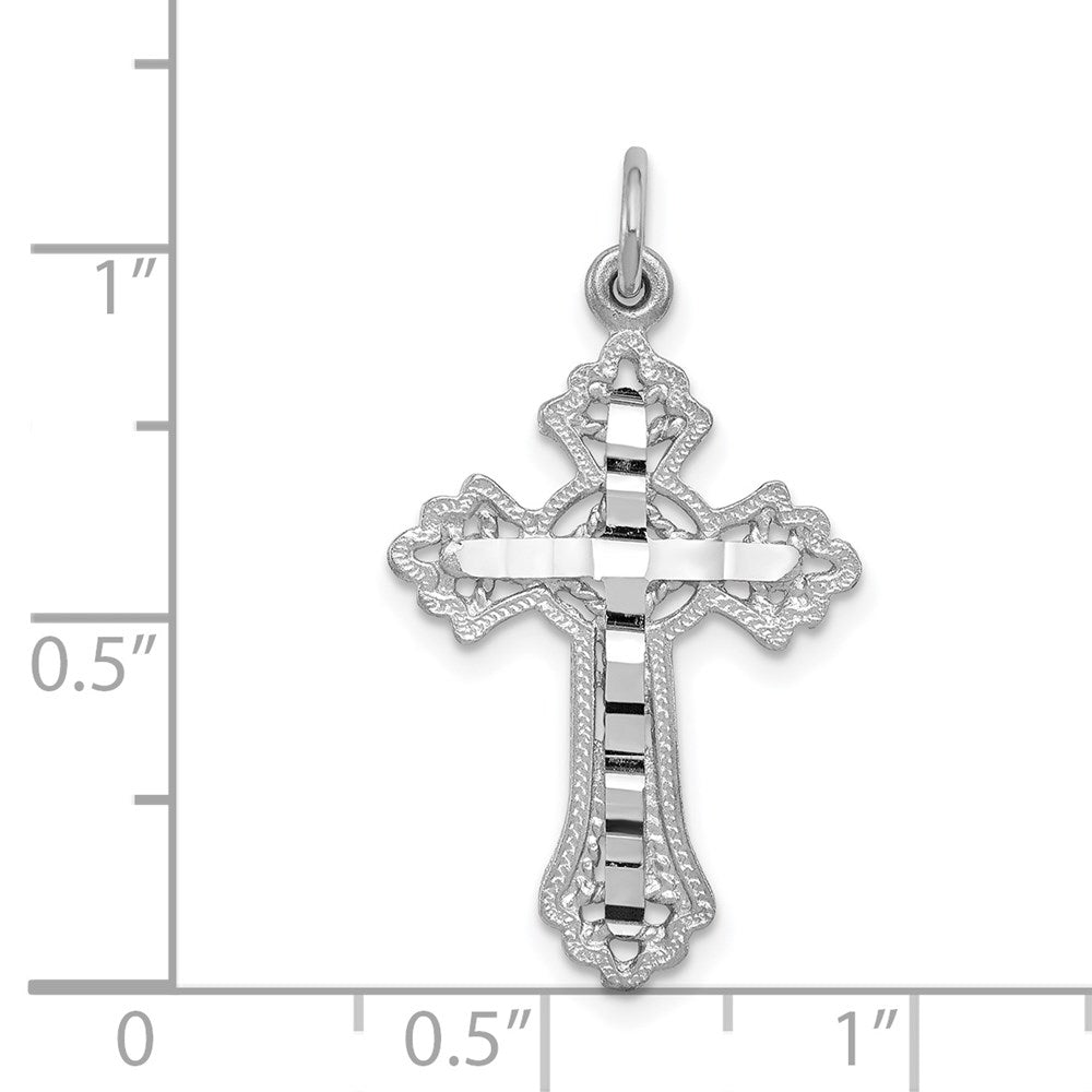 14k White Gold 17 mm Cross Charm (1.45 grams)