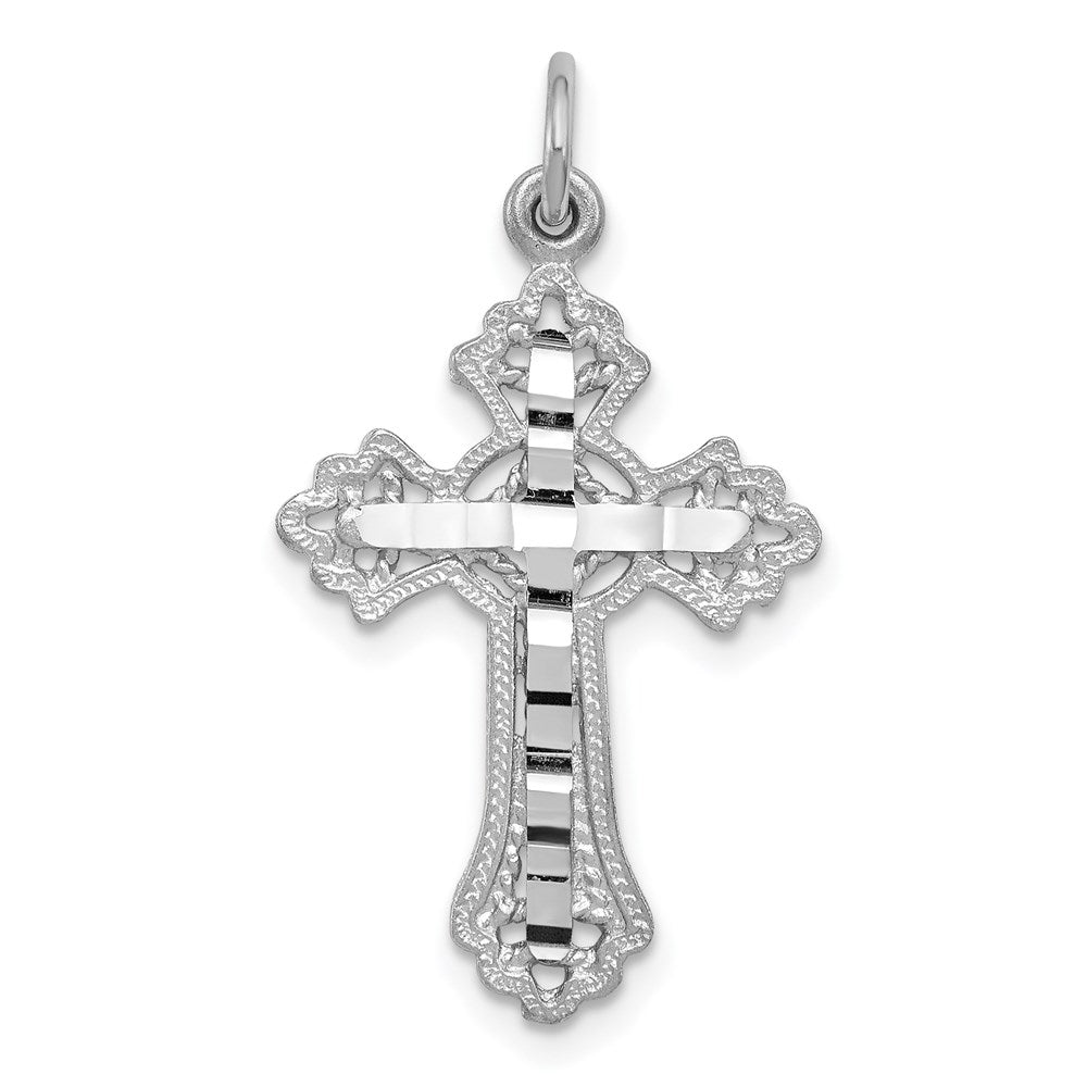 14k White Gold 17 mm Cross Charm (1.45 grams)