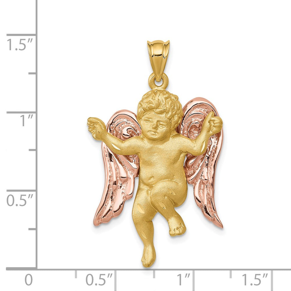 14k Two-tone 23 mm Angel Pendant (6 grams)