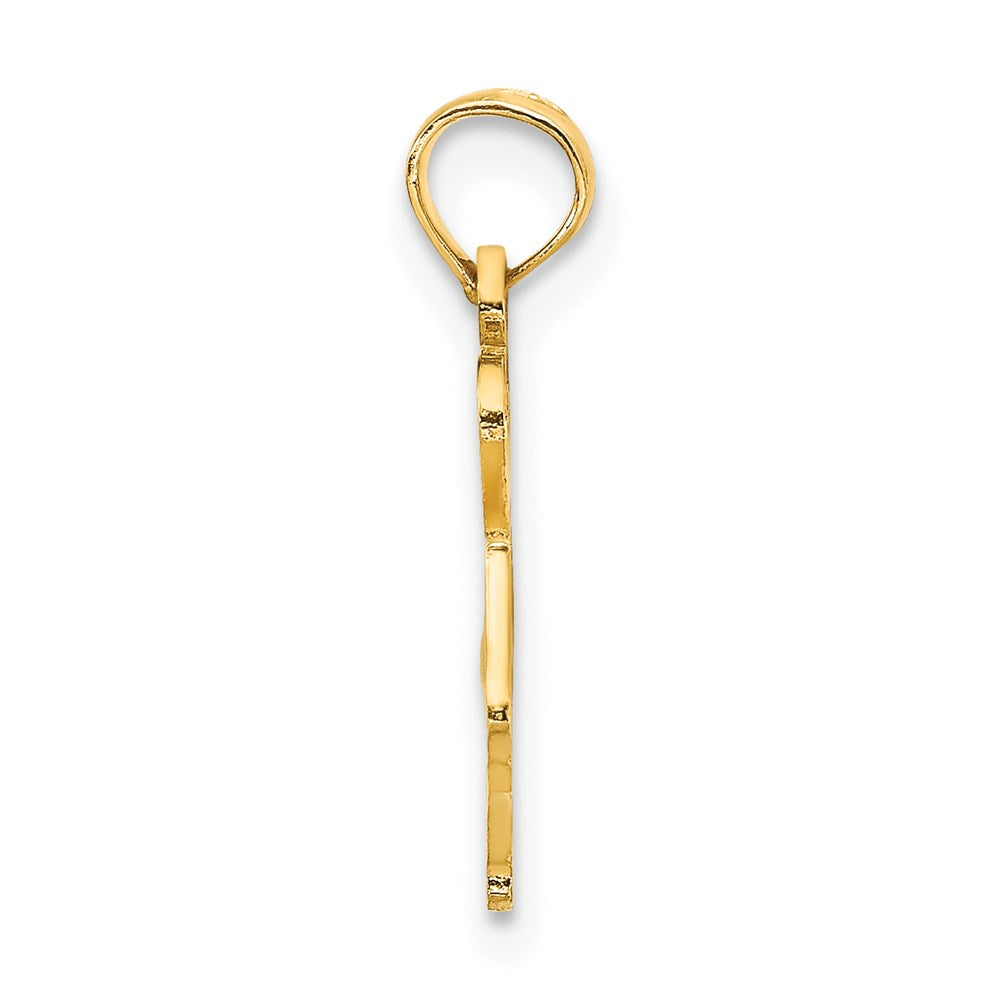 14k Solid I HEART NC North Carolina State Pendant (0.88 grams)