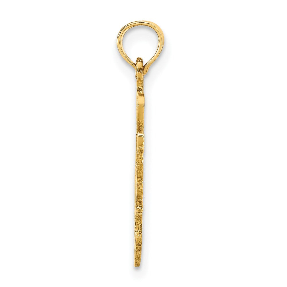 14k Solid I HEART WV West Virginia State Pendant (0.74 grams)