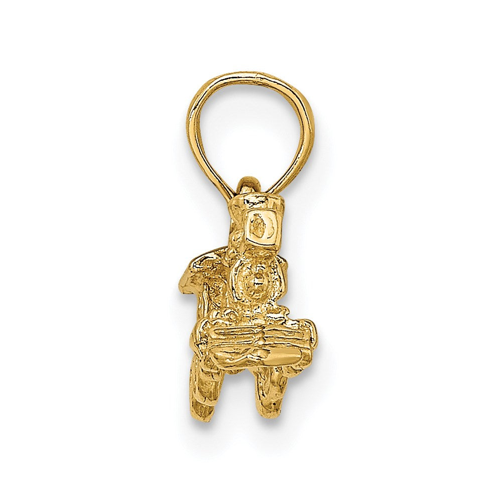 14k Yellow Gold 13.3 mm 3-D Miniature Train Charm (1.46 grams)