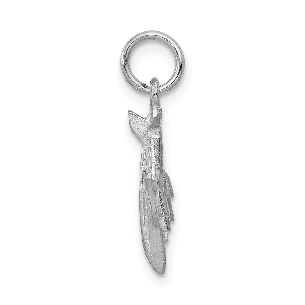 14k White Gold 16 mm 3-D Airplane Charm (1.04 grams)