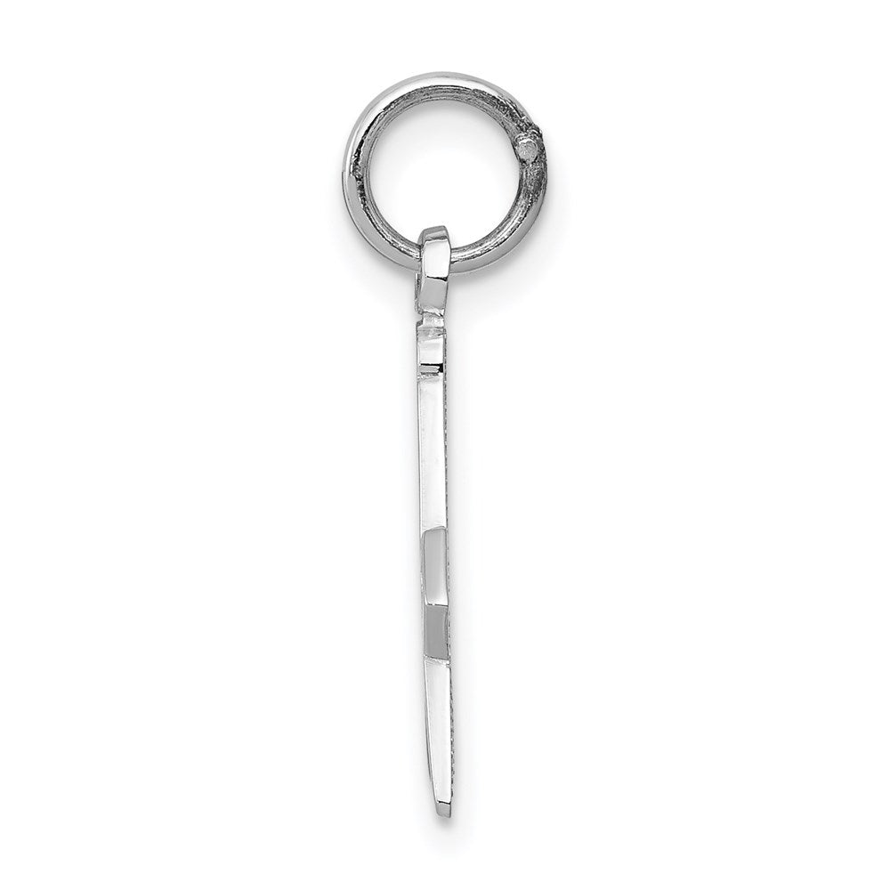 14k White Gold 11 mm Polished & Textured Masonic Symbol Charm (0.94 grams)