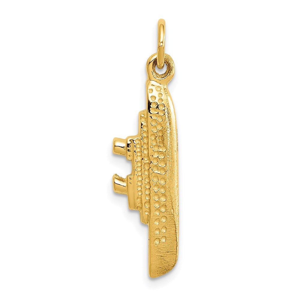 14k Yellow Gold 27.75 mm Solid Polished 3-D Cruise Ship Charm (2.61 grams)