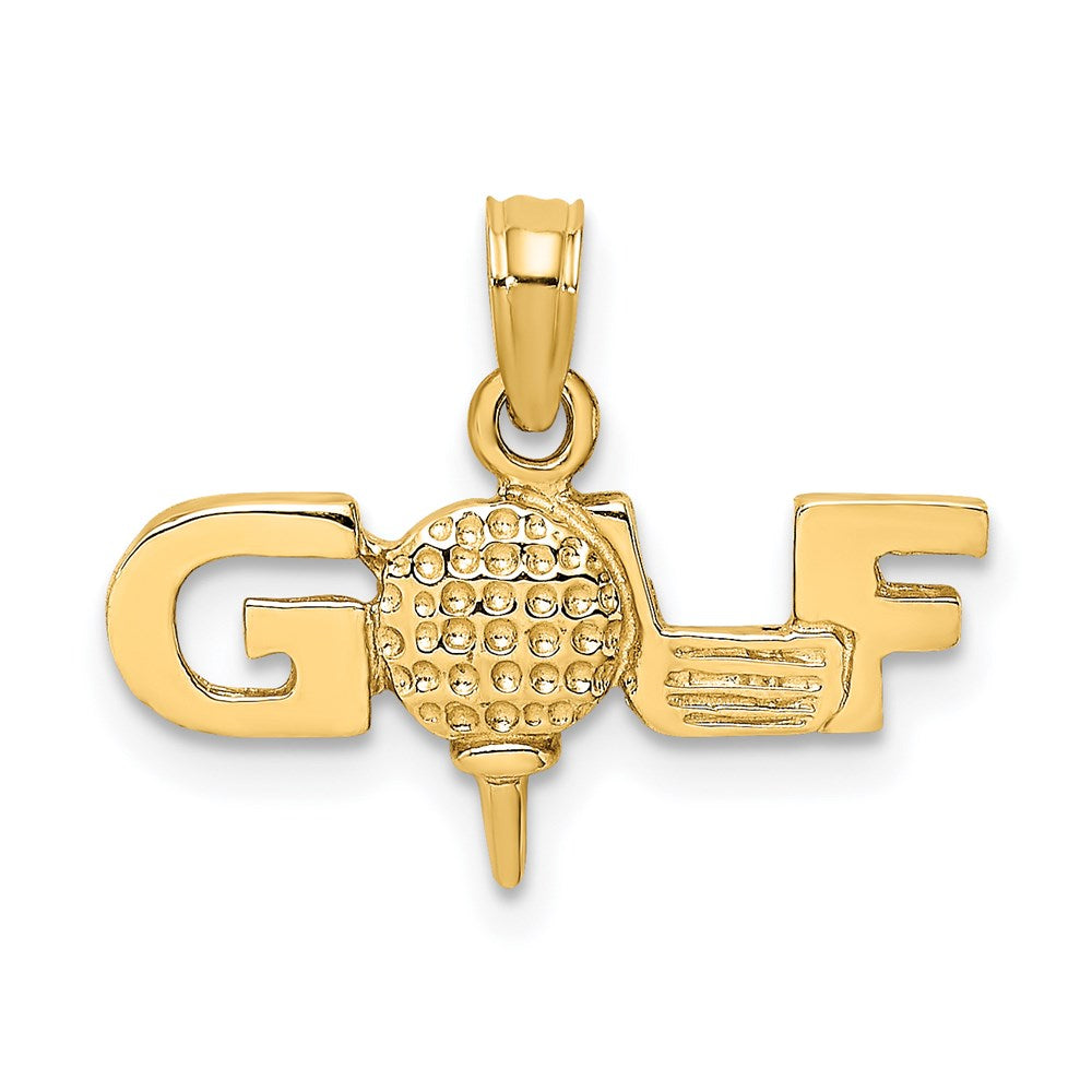 14k Yellow Gold 9.5 mm Solid Polished GOLF Charm (1.25 grams)