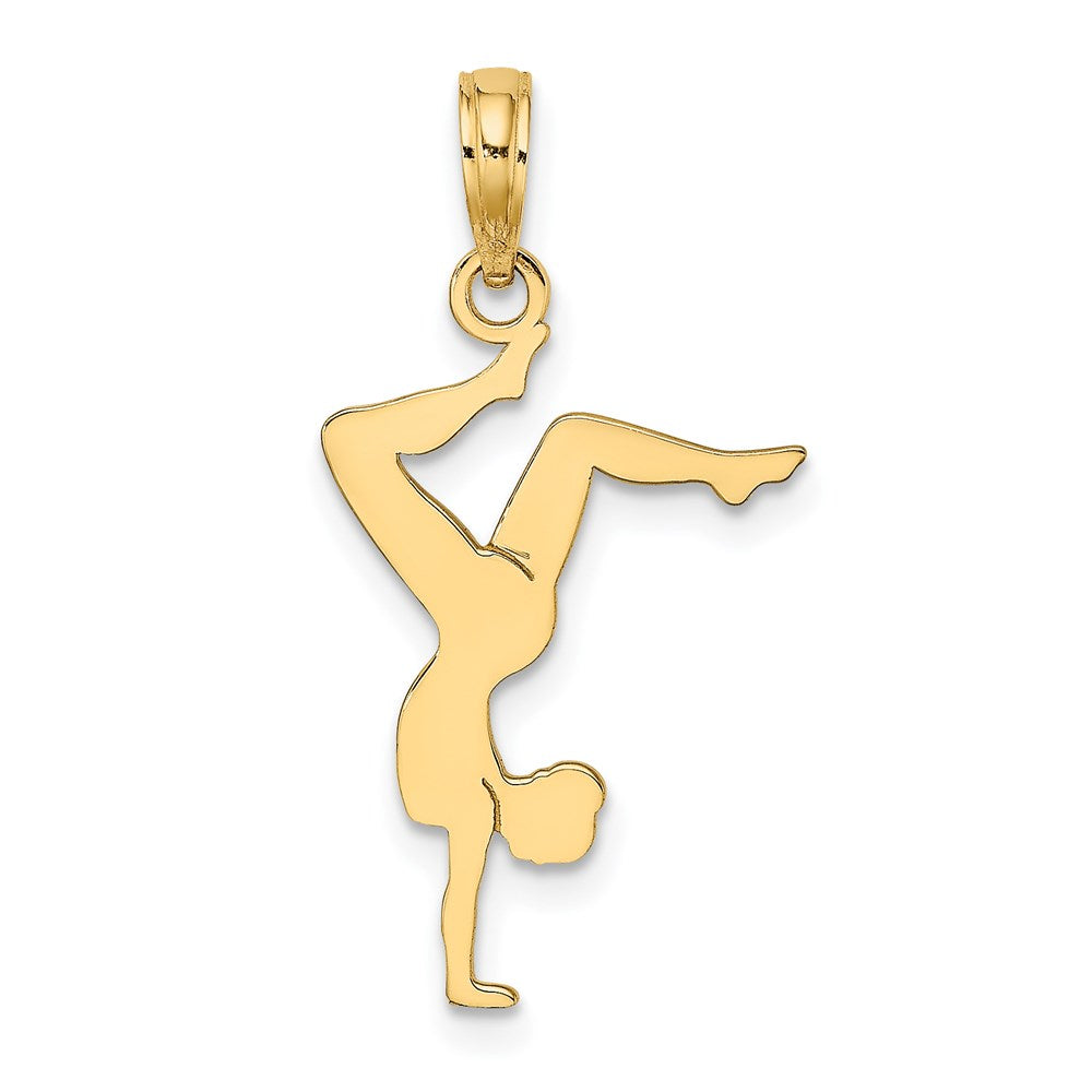 14k Yellow Gold 14.2 mm Solid Polished Gymnast Charm (0.78 grams)