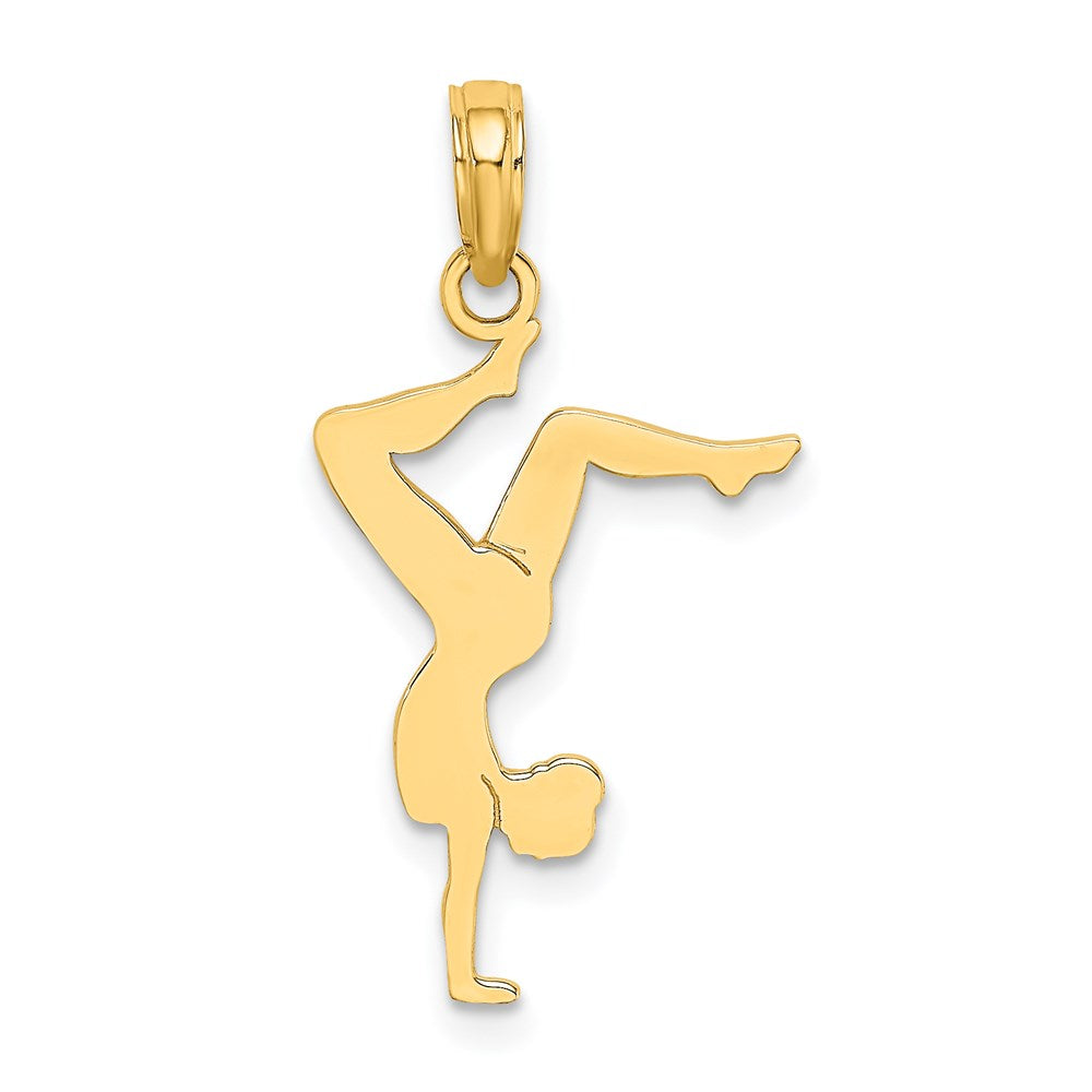 14k Yellow Gold 14.2 mm Solid Polished Gymnast Charm (0.78 grams)