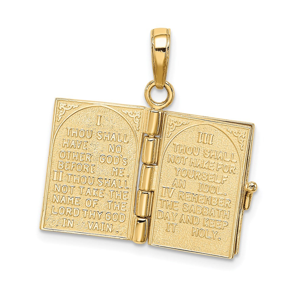 14k Yellow Gold 11 mm ndments Bible Pendant (3.93 grams)