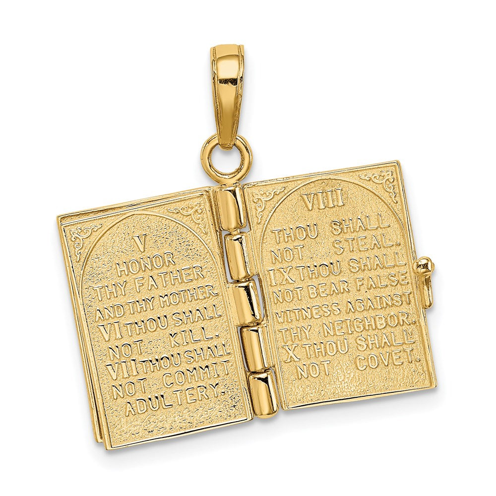 14k Yellow Gold 11 mm ndments Bible Pendant (3.93 grams)