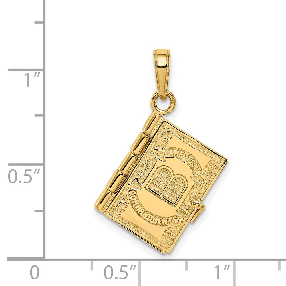 14k Yellow Gold 11 mm ndments Bible Pendant (3.93 grams)