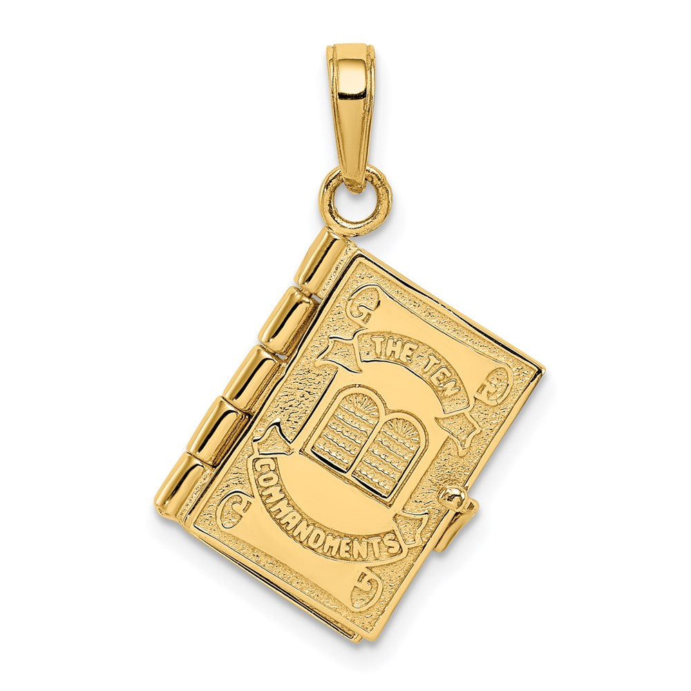 14k Yellow Gold 11 mm ndments Bible Pendant (3.93 grams)