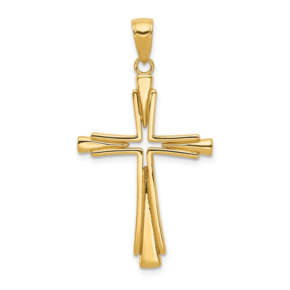 14k Yellow Gold 21.5 mm Polished Solid Cross Pendant (2.57 grams)