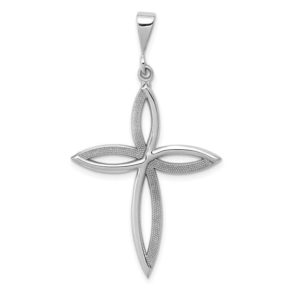 14k White Gold 24 mm Passion Cross Pendant (1.65 grams)