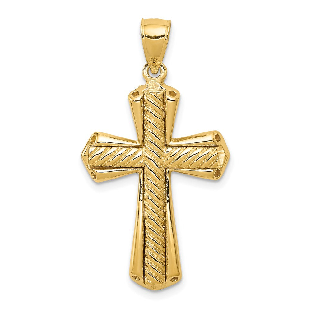 14k Yellow Gold 21 mm Twisted Cross Pendant (6.08 grams)