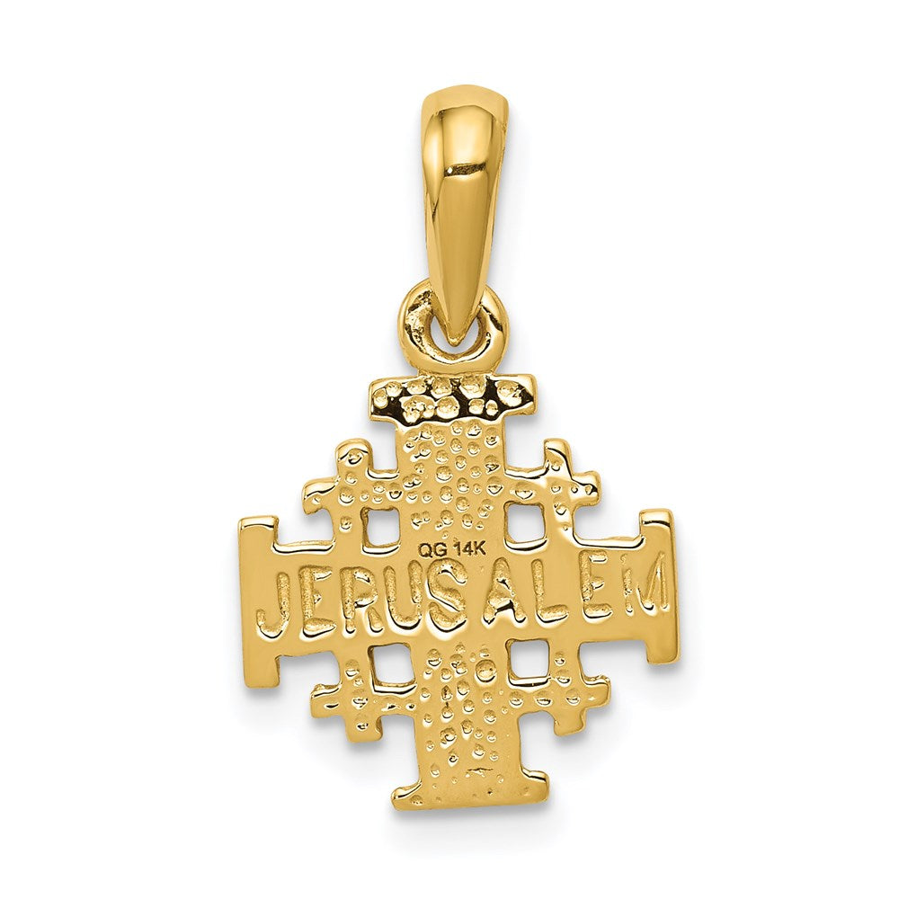 14k Yellow Gold 13 mm Jerusalem Cross Charm (1.45 grams)