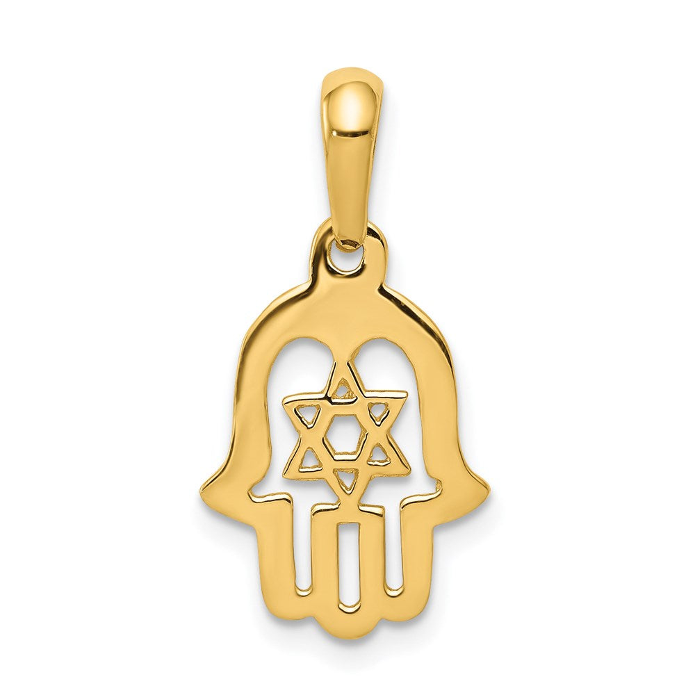 14k Yellow Gold 13 mm Star of David Chamseh Pendant (1.29 grams)