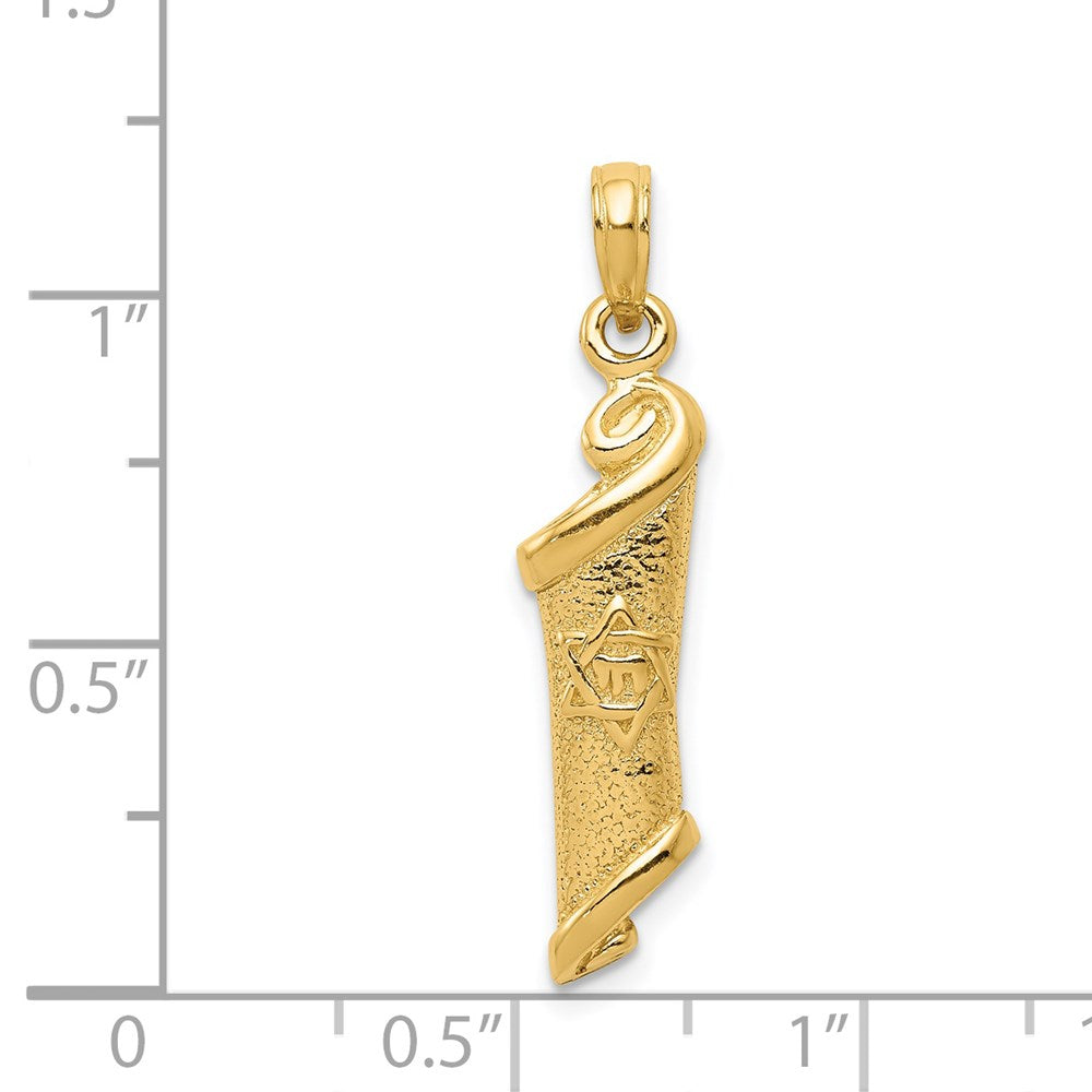 14k Yellow Gold 8 mm Torah w/Star of David Pendant (2.64 grams)