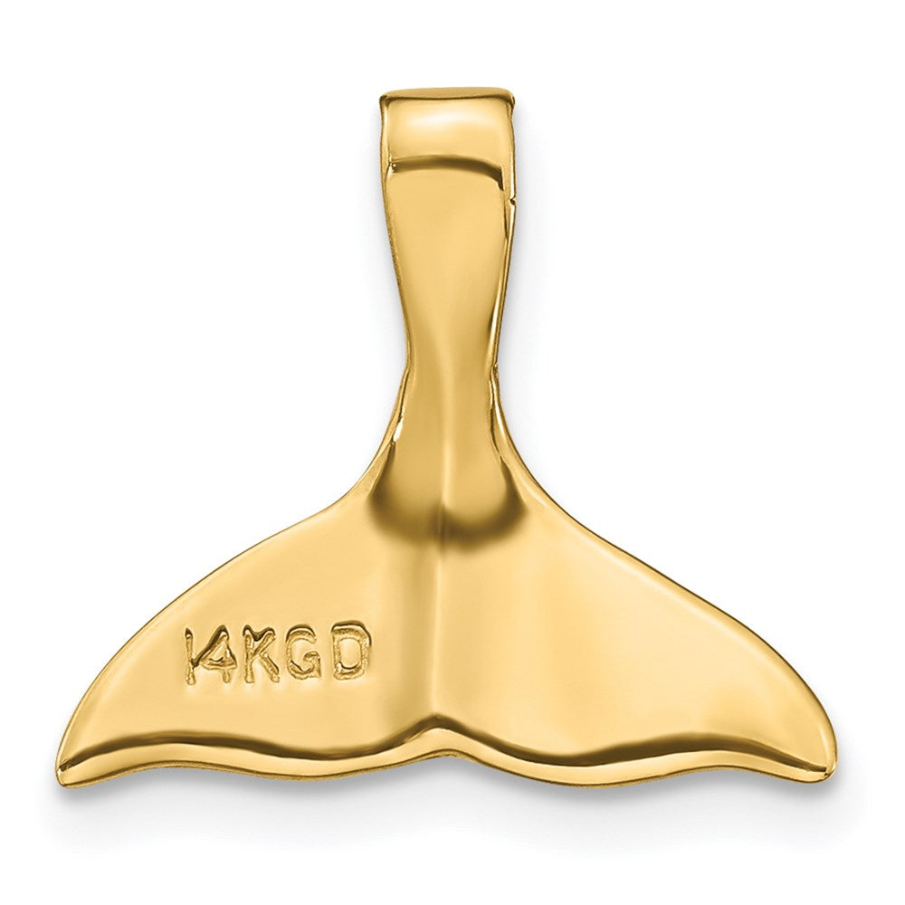 14k Yellow Gold 16 mm 3-D Polished Whale Tail Slide (0.83 grams)