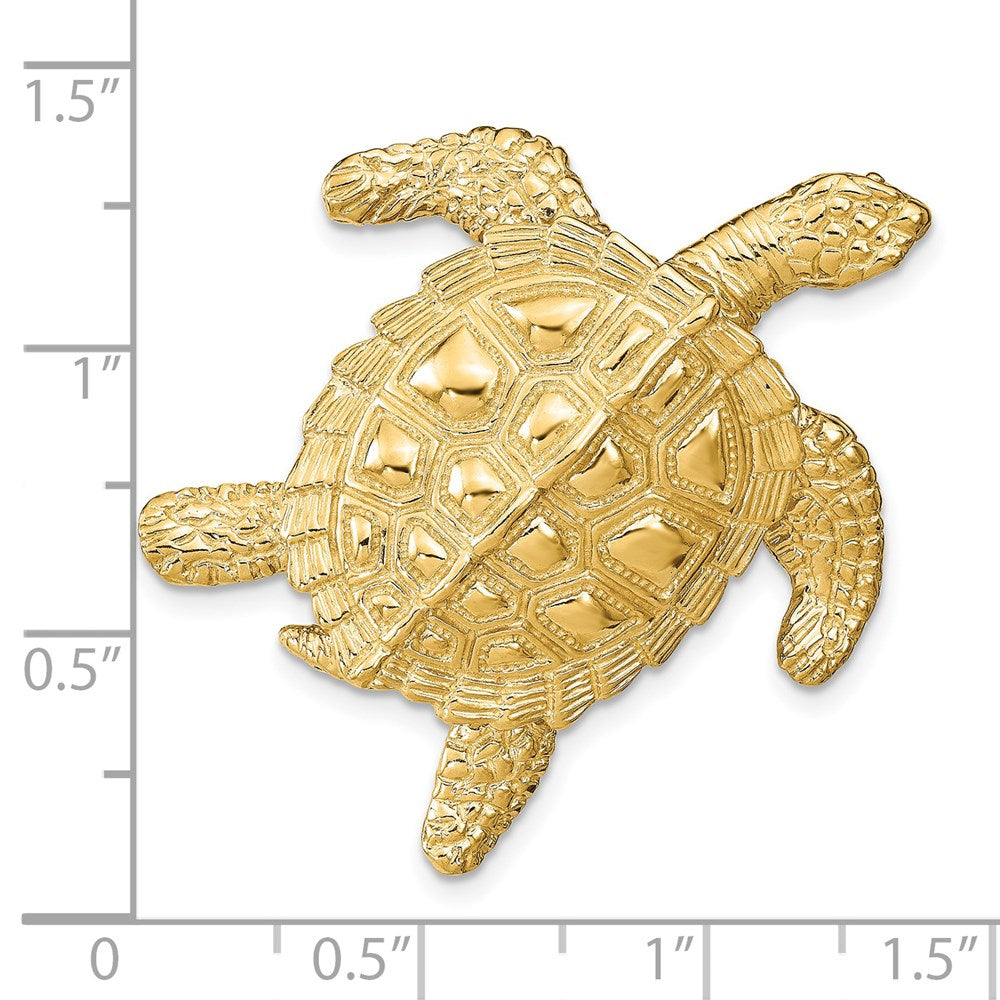 14k Yellow Gold 35 mm Sea Turtle Slide (10.81 grams)