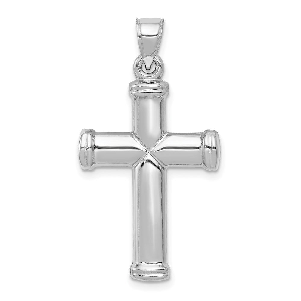 14k White Gold 19.2 mm Polished Cross Pendant (1.22 grams)