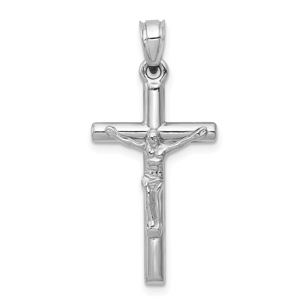 14k White Gold 15 mm Jesus Crucifix Pendant (0.76 grams)