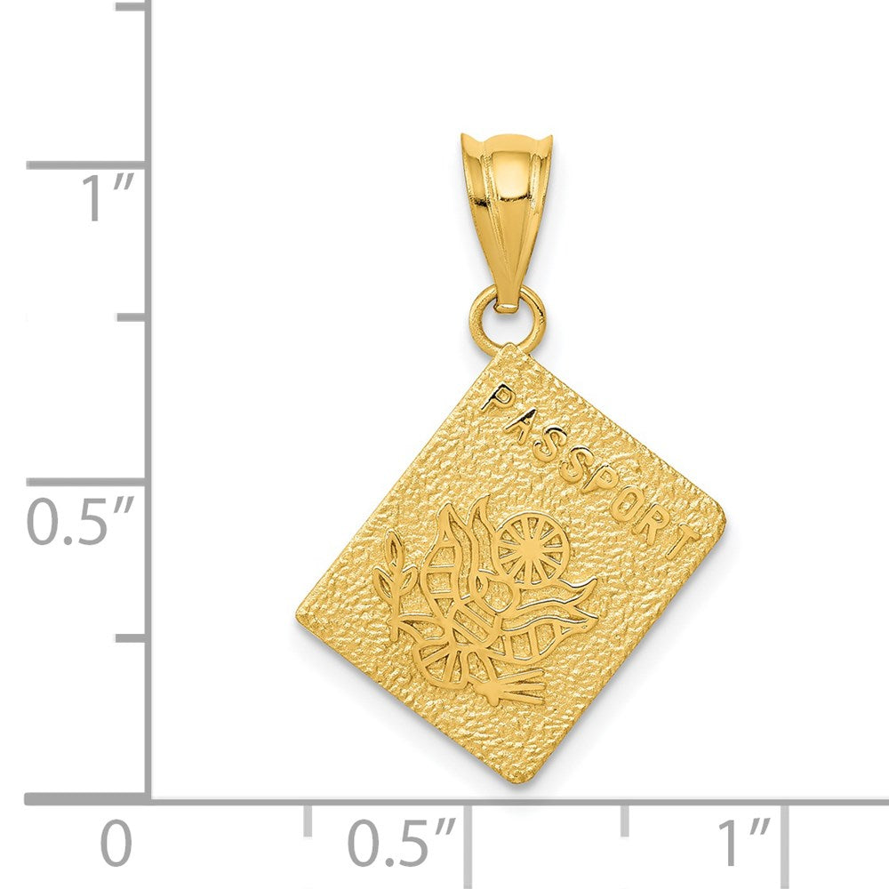 14k Yellow Gold 17 mm Passport Charm (1.48 grams)