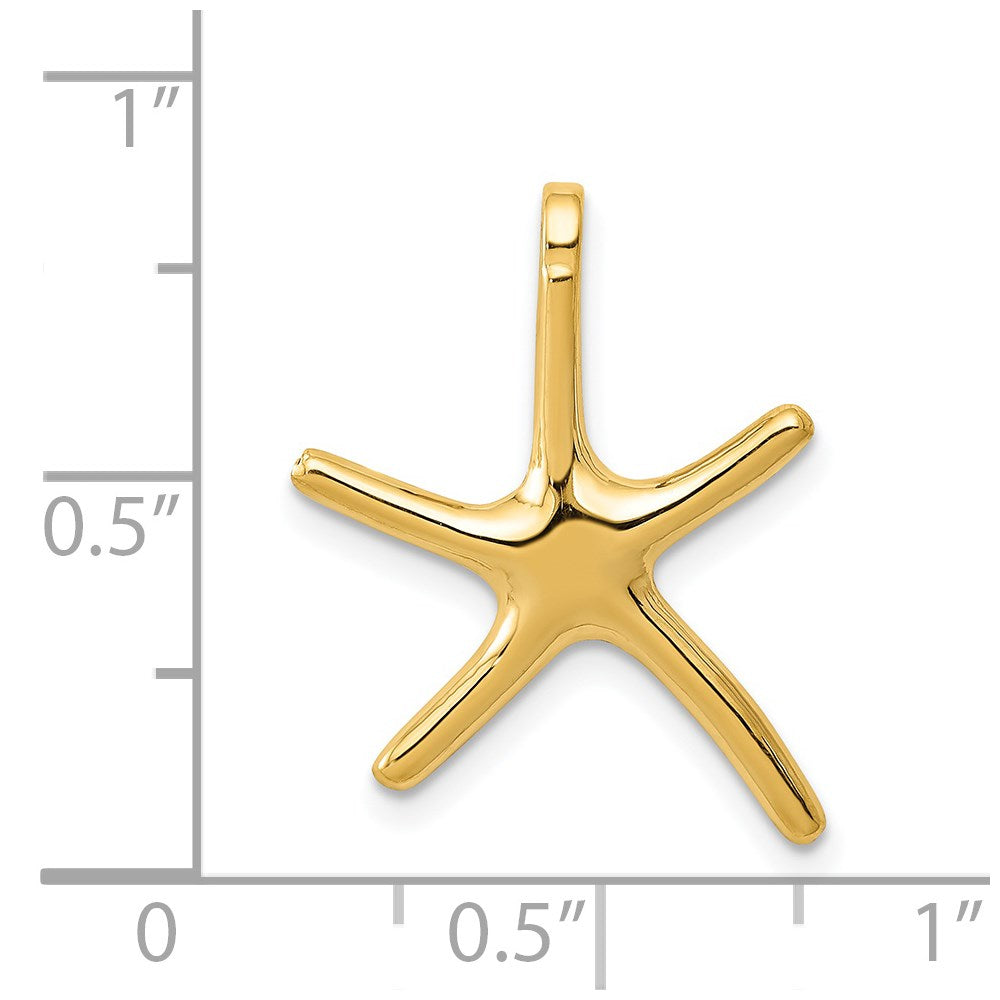 14k Yellow Gold 16 mm Starfish Chain Slide (0.88 grams)