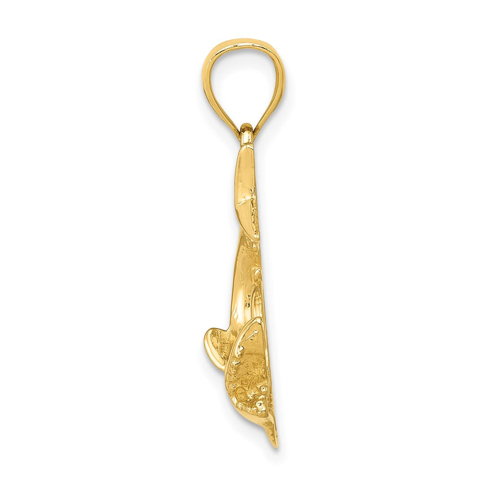 14k Yellow Gold 13 mm Shark Pendant (1.48 grams)