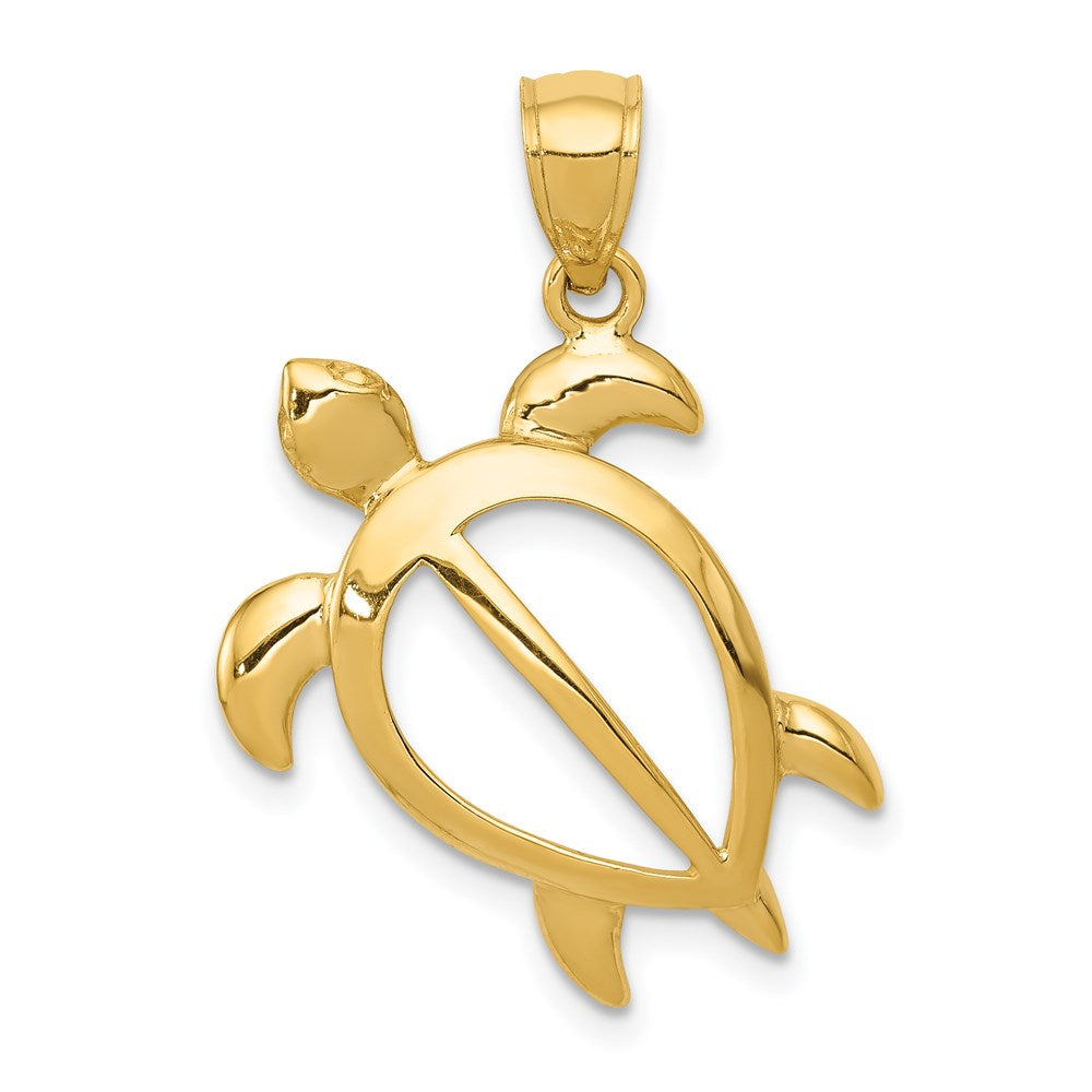 14k Yellow Gold 20 mm Open Turtle Pendant (1.63 grams)