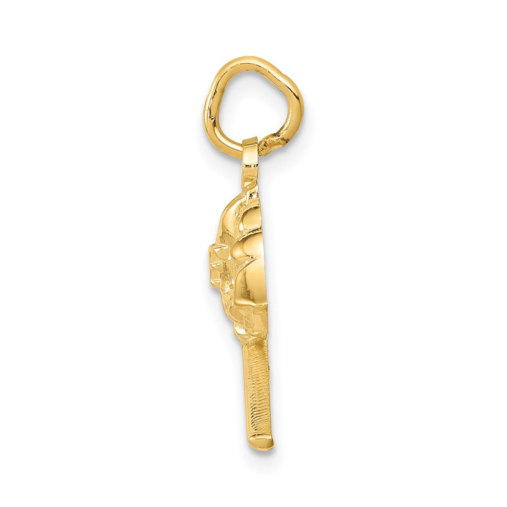 14k Yellow Gold 21 mm Fire Department Charm (1.21 grams)