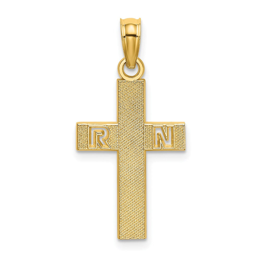 14k Yellow Gold 12.33 mm RN Cross Charm (0.72 grams)