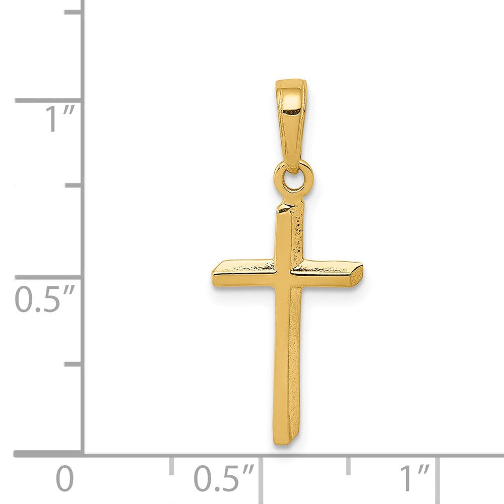 14k Yellow Gold 12 mm Polished Cross Pendant (0.57 grams)