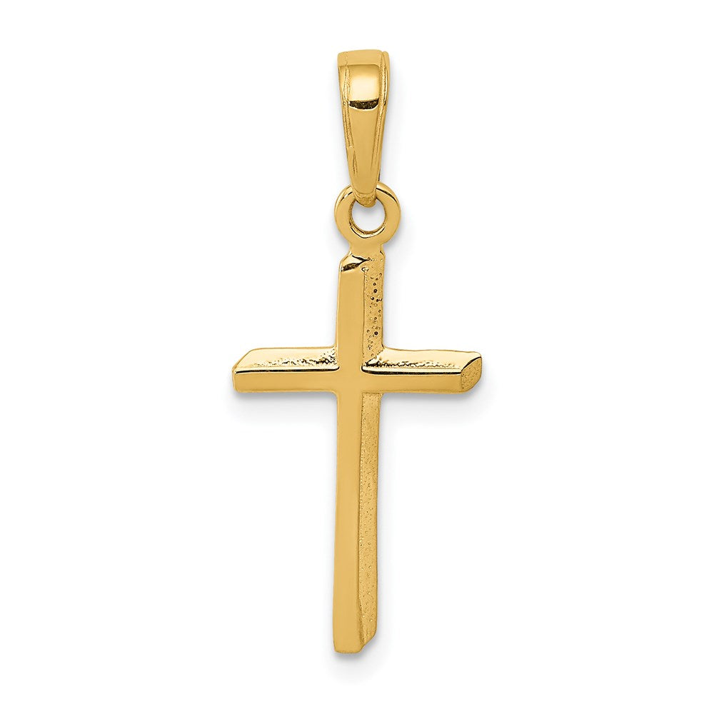 14k Yellow Gold 12 mm Polished Cross Pendant (0.57 grams)