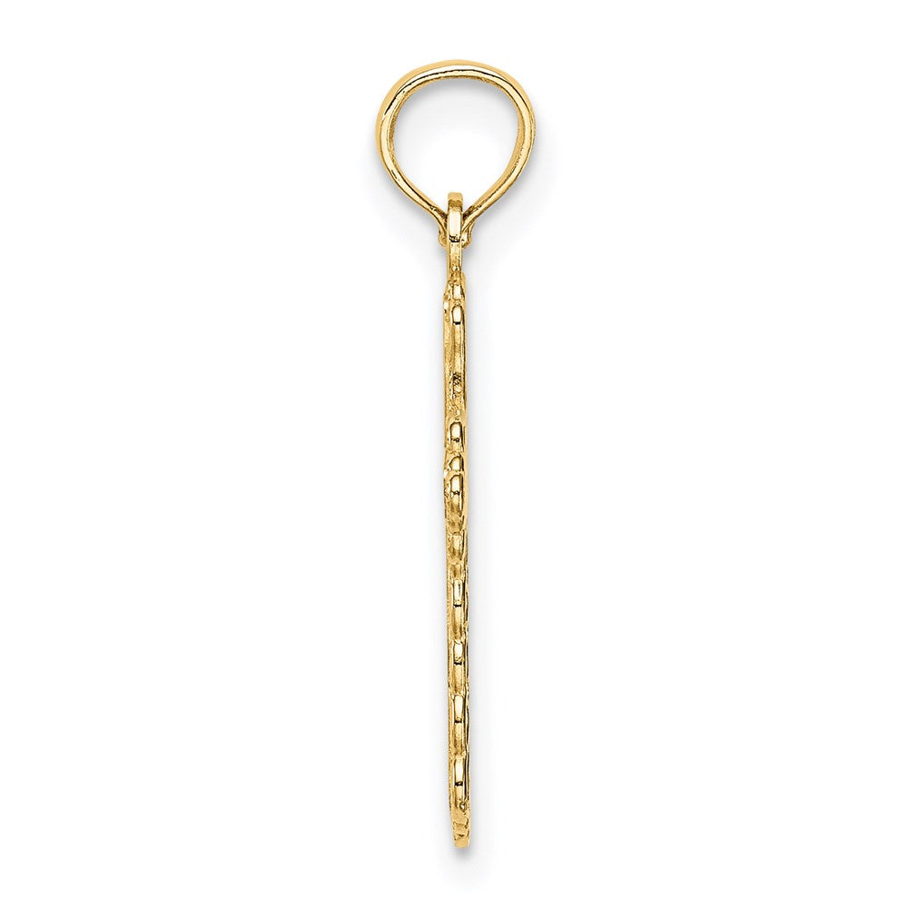 14k Yellow Gold 12 mm Budded Cross Charm (0.65 grams)