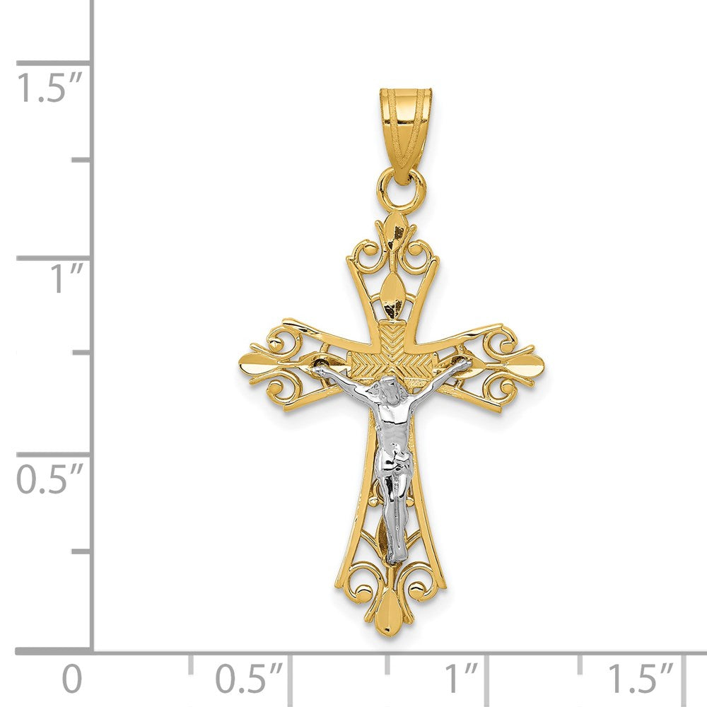 14k Two-tone 20 mm Two-tone Pendant (1.49 grams)