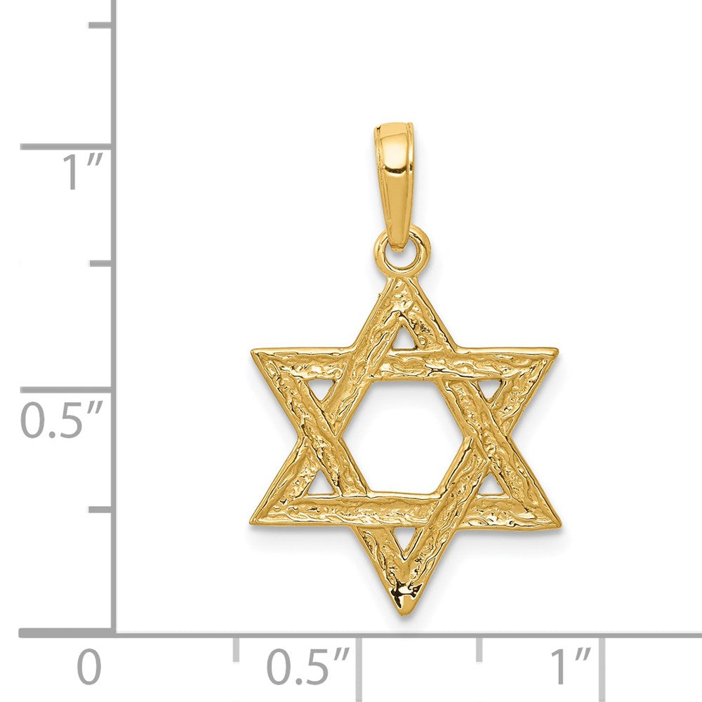 14k Yellow Gold 18 mm Star of David Pendant