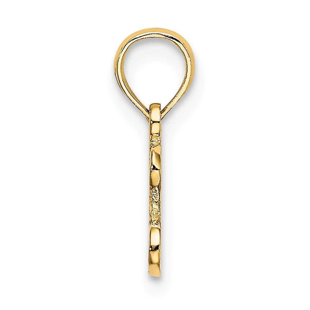 14K Polished / Textured I HEART GOLD Charm (0.53 grams)