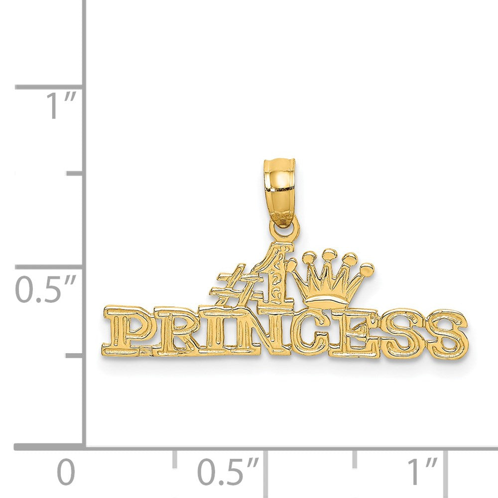 14k Yellow Gold 27 mm #1 PRINCESS Charm (0.81 grams)