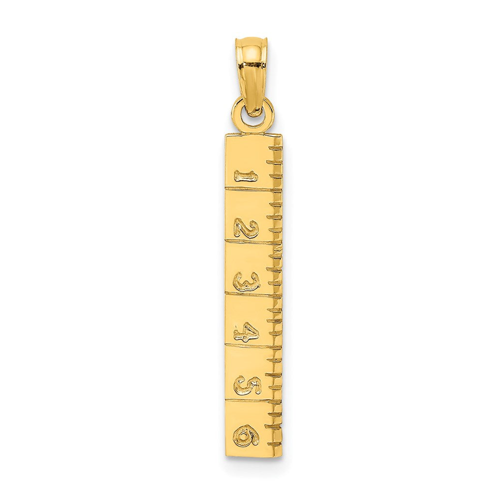 14k Yellow Gold 3.85 mm Six Inch Ruler Charm (0.75 grams)