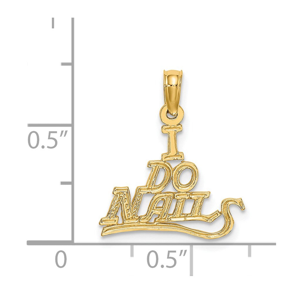 14k Yellow Gold 16.4 mm I DO NAILS Charm (0.63 grams)