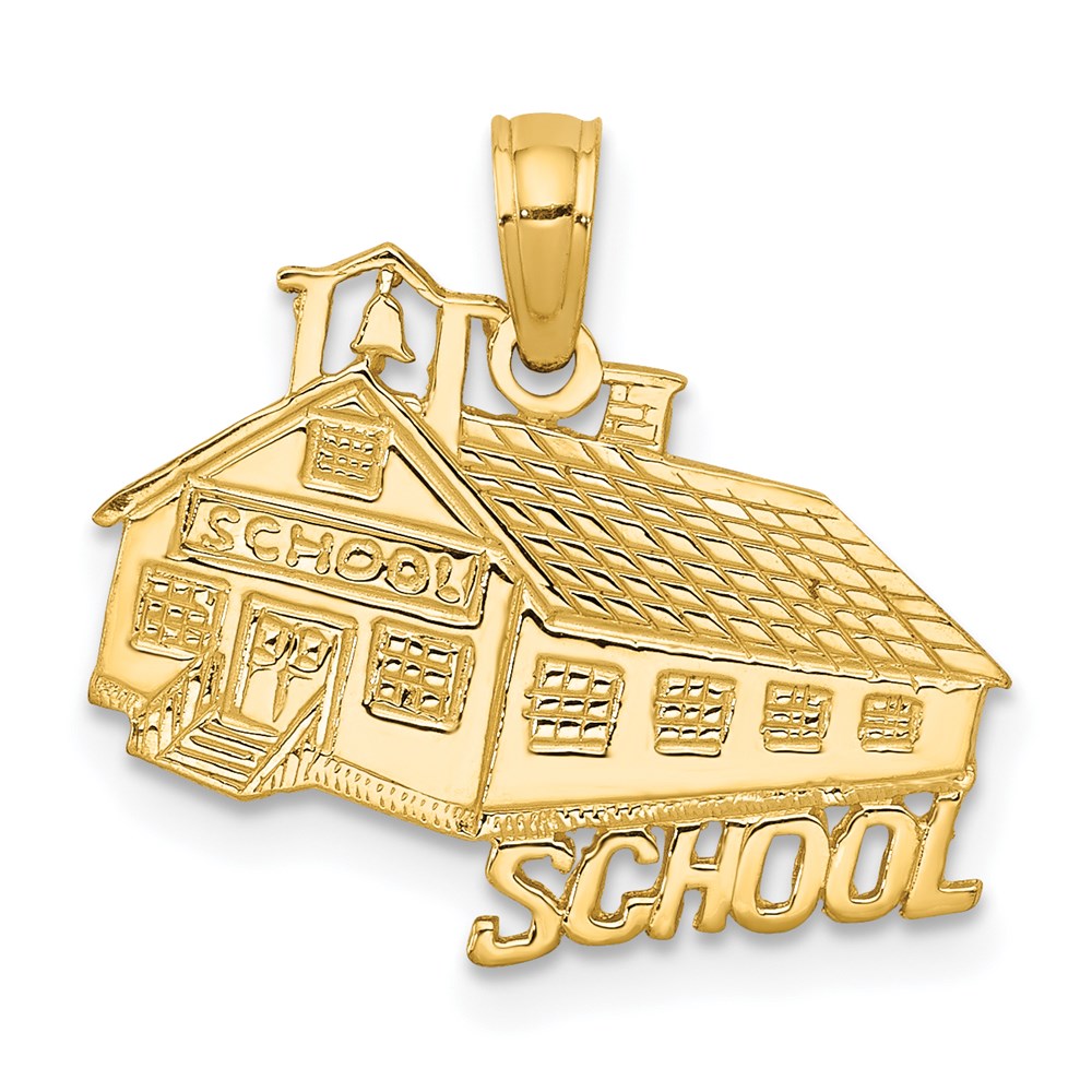 14k Yellow Gold 19 mm School House Pendant (1.15 grams)